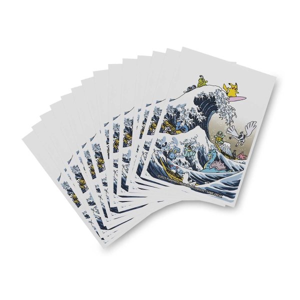 画像1: デッキシールド Great Wave Pikachu & Friends(富嶽三十六景) (65枚入り) (1)