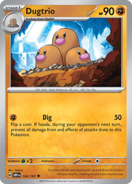 画像1: Dugtrio(ダグトリオ)[104/197] (1)