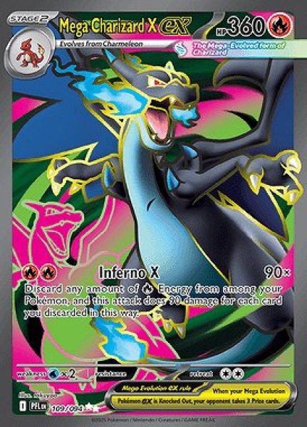 画像1: [PFL]Mega Charizard X ex(メガリザードン)[109/094] (1)